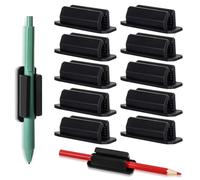 YUXIANLB Adhesive Pen Holders Clip for Desk, 10 Pcs Silicone Pen Holder for Clipboard Attachment, Desk Pencil Holder Stylus Holder for Classroom, Office, Teacher, Kids Desk Organizer Accessories