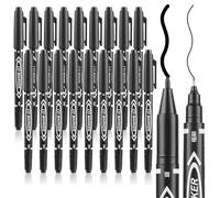 YUXIANLB Black Markers for Drawing, 20 Pack Dual Tip Brush Pens Permanent Marker Set for Art Drawing Sketching Writing Dooding Marking