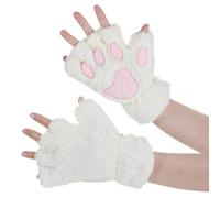 YUXIANLB Cat Paws Fingerless Gloves, Bear Furry Hand, Winter Soft Warm, Cosplay Faux Fur Plush, Kawaii for Women Girls