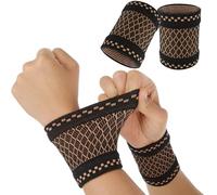 YUXIANLB Copper Wrist Compression Sleeves, 1 Pairs Wrist Brace Wrist Support for Weightlifting Fitness Yoga Workout, Sprains, Tendonitis, Adjustable Wrist Sleeves for Women and Men (M)