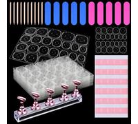 YUXIANLB Nail Sticky Tabs for Press on Nails Double-Side Glue Nail Sticker Includes 20 Sheets Transparent Breathable Adhesive Nail Tab Cuticle Pusher Nail File for DIY Nail Decorative Art Home
