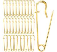 YUXIANLB Safety Pins 30PCS Gold Decorative Heavy Duty Sturdy Bulk Pins For Clothes, Leather, Canvas, Wool, Diapers, Blankets, Crafts