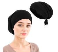 YUXIANLB Satin Lined Sleep Cap Bonnet, Satin Lined Halo Turban Head, Wrap Pre-Tied Skull Cap for Men and Women Sleeping, Bonnet Hair Cover Chemo Hair Loss Hat for Curly Hair Protection