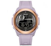 Yuxier Digital Mens Watches Military Large Face Wristwatches for Men Super Wide-Angle Display Watch with TPU Strap Countdown Dual Time (Purple)