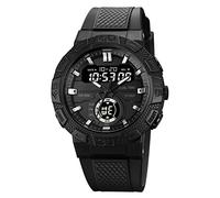 Yuxier Men's Watch Business Watch Round Luminous Watch Waterproof Watch Stainless Steel Electronic Watch Student Adult Watch (Black-Black)