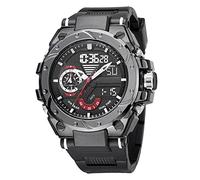 Yuxier Men's Watches Digital Military Sports Outdoor Wrist Watches Round Big Dial Automatic Watch Bands with LED Back Light Alarm for Men