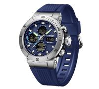 Yuxier Military Watches for Men Waterproof Tactical Watches Men Army Digital Sports Triple Time|Multi Alarm|Automatic Calendar|Led Back Ligh (Blue)
