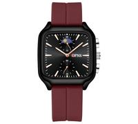 Yuxier Unisex Chronograph Analog Quartz Watch for Boys Girls Fashion Casual Watches Durable Easy Reader Wrist Watch Sun&Moon Display Waterproof for Students (Red)