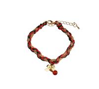 Yuxinfaeu Christmas Red Bow Couple Bracelet - Festive Braided Cord Accessory