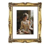YUXINFRAME Vintage 8x10 Picture Frame gold Antique Photo frame with White Mat 6x8 Ornate picture frames with Acrylic Glass Baroque Tabletop Wall Hanging Home Decor Picture Frames