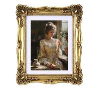 YUXINFRAME Vintage 8x10 Picture Frame gold Antique Photo frame with White Mat 6x8 Ornate picture frames with Acrylic Glass Baroque Tabletop Wall Hanging Home Decor Picture Frames