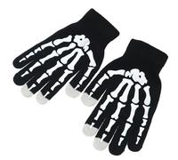 YUXITA Halloween Skeleton Gloves Glow at dark Costume Accessory Gloves Halloween Props Glowing Hand Warmers Screentouch