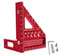 YUXITA Multi angles Aluminum Alloy Woodworking Square Ruler, 22.5-90 Degree Protractor,Precisions Triangles Ruler