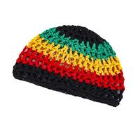 YUXITA Reggae Handmade Pullover Hat Handwoven Cloche Hollow Hat for Music Festival Simple Knitted Hat Hairnet