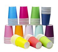 Yuxitia 120pcs 12 Color DIY Paper Cups, Multicolor Paper Cups for Wedding Party Picnic BBQ Travel and Event (8 Ounce,120 Count)