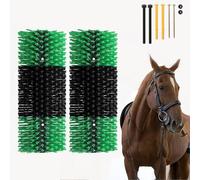 Yuxitia 2PCS Livestock Scratching Brush, Cattle Scratcher Cow Brush Full Massage Brush Kit, Livestock Brush for Horse, Goat, Cow, Sheep, Pig Relieve Itching on the Back of Livestock (Green)