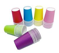 Yuxitia 60pcs DIY Paper Cups, Multicolor Paper Cups for Wedding Party Picnic BBQ Travel and Event (8 Ounce,60 Count)
