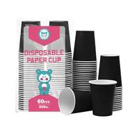 Yuxitia Black Disposable Paper Cups,60pcs Paper Cups For DIY Wedding Party Picnic BBQ Travel and Event 8OZ (Black)