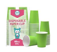 Yuxitia Disposable Paper Cups,60pcs Paper Cups For DIY Wedding Party Picnic BBQ Travel and Event 8OZ (Grass green)