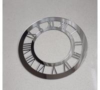 Yuxuanish Set of 2 Mirror Acrylic Clock Face, Round Silver Mirror Clock Dial Plate with Roman Numerals, 20CM