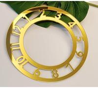 Yuxuanish Set of 2 Modern Mirror Clock Face,Number Clock Face,Gold, Silver,Rose Gold Acrylic Mirror Panel for Clock Making,Resin Art (Gold Mirror 2MM, 20CM)