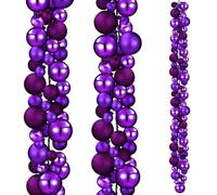 Yuxung 2 Pcs Christmas Ball Garland 6 ft Ball Ornaments Christmas Bulb Garland Xmas Tree Bauble Decorations for Party Supplies Indoor Outdoor Home Office Decoration Accessories(Purple)