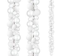 Yuxung 2 Pcs Christmas Ball Garland 6 ft Ball Ornaments Christmas Bulb Garland Xmas Tree Bauble Decorations for Party Supplies Indoor Outdoor Home Office Decoration Accessories(White)