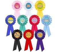 Yuxung 20 Pcs Motivational Rosette Award Ribbons Set Inspirational Award Ribbon Satin Prize Ribbons Honorable Recognition Ribbons Badge for Student Kids Winner Classroom Competition School, 10 Designs