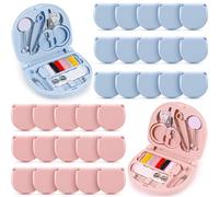 Yuxung 20 Pieces Mini Travel Sewing Kit Basic Portable Emergency Sewing Repair Kit in Bulk with Threads Scissors Hand Sewing Needles for Beginner Traveler Hotel Charity Homeless