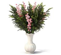 Yuxung 24 Pcs 23 Inch Christmas Realistic Norfolk Pine Branch Set with Red Berry Stems Artificial Green Plants Branches Faux Greenery Stem Fake Cedar Picks for Vase DIY Garland Wreath Home Decor