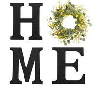 Yuxung Spring Wooden Home Wall Sign with Eucalyptus Wreath Hanging Living Room Decoration for Wall Art Welcome Wreath for Front Door Farmhouse Porch Kitchen Decor(Eucalyptus Daisy)
