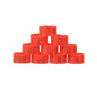 YUXVBTZXD 100Pcs Clip-On Poultry Identification Leg Bands - Durable Plastic Leg Rings for Chicken Management, Reusable(Red,20mm)