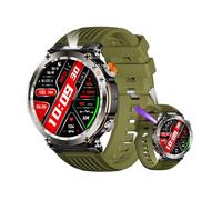 Yuxyiony New Military Outdoor Sports Smart Watch with Purple Anti-Counterfeiting Identification Light Flashlight Compass IP68 Waterproof Bluetooth Smartwatch for Men Women. (Green)