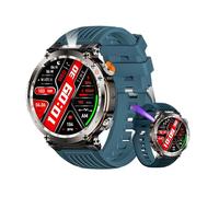 Yuxyiony New Military Outdoor Sports Smart Watch with Purple Anti-Counterfeiting Identification Light Flashlight Compass IP68 Waterproof Bluetooth Smartwatch for Men Women. (Blue)