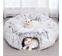 YUYAFN Plush Cat Tunnel with Cat Bed for Indoor Cats, Multifunctional Cat Donut Tunnel for Small Medium Large Cats Kitten Rabbit Puppies