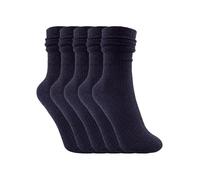 YUYANGDZI 5 Pairs Wool Thermal Socks for Women's, Thin Thermal Socks Women's Crew Socks UK 4-7 (Black 5 pairs)