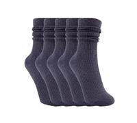 YUYANGDZI 5 Pairs Wool Thermal Socks for Women's, Thin Thermal Socks Women's Crew Socks UK 4-7 (Gray 5 pairs)
