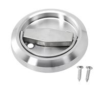 Yuyeamwlvy 1 Pc Round Recessed Pull Brushed Stainless Steel Hidden Handle 360° Rotatable for Bedroom Door Drawer Wardrobe 2.87in/7.3cm Diameter 0.55in/1.4cm Height Silver