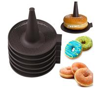 YUYEJIAYE Silicone Donut Mould Set 6-Piece | Stackable Non-Stick Baking Tray for Doughnut, Bagel & Cake Pans | Reusable Pastry Moulds with Mesh Perforation, Easy Clean & Oven Safe for Home Bakers
