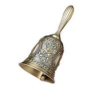 Yuyeran Retro Call Bell Antique Hand Bell Bronze Dinner Bell Resturant Service Bell Brass Jingle Wedding Classroom Church Bell