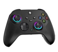YUYIU 2.4GHz Controller with 7 Colors RGB Light for Xbox Controller, Xbox One Series X|S,Consoles,Steam PC Windows, with 1000mAh Battery/Dual Vib-ration/Turbo/Programmable, 3.5mm Audio Jack (BLACK)