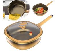 YUYQAQ 12in Titanium Alloy Non-stick Pot with Lid, Nonstick Frying Pan Cookware Sets, Skillet Cooking Pans, With Ergonomic Stay-Cool Handles, Multi-purpose Deep Saute Pan