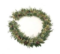 YUYQAQ 6FT Pre-lit Christmas Cedar Garland, Realistic Cedar Garland with Pinecone Real Touch Norfolk Pine, Lighted Cypress for Fireplace Table Mantl Wall Winter Indoor Outdoor Decor