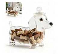 YUYQAQ Dachshund Snack Jar-Airtight Treat Containers With Lids-Adorable Glass Food Jars-Handmade Dog Shape Glass Storage Can-Novelty Cute Cookie For Kitchen And Countertop Decor Pet Lovers Gift