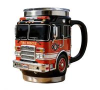 YUYQAQ Fire Rescue Mug - for the Bravest, Handcrafted Fire Rescue Car Coffee Mug, Fires Rescues Mug, for Firefighters Station Work Gift, Coffee and Truck Lovers