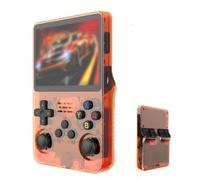 YUYQAQ Keyboy Game Console R36S Retro Handheld with 3.5 Inch IPS Screen, 128G Built-in 21000+ Classic Games, Linux System, Orange