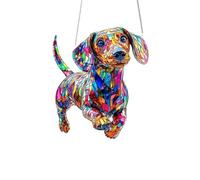 YUYQAQ Love Dachshunds - Personalized Dachshund Window Hanging Suncatcher Ornament, Sun Catchers Decor For Indoor Outdoor Garden, Dog Lovers Gifts for Women, Dogs Christmas Ornaments for Tree Hanging