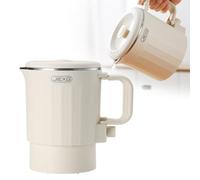 YUYQAQ Portable Foldable Electric Kettle,Mini Travel Electric Kettle,Stainless Steel Collapsible Water Boiler with Separable Power Cord,Coffee Kettle for Outdoor Hiking Camping-0.8L