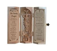 YUYQAQ Serenity Prayer Christian Decor Gifts, Statue Of Jesus, Jesus Angels Figurine, Catholic Wooden Statue Decor, Openable Wooden Cylinder Sculpture Of Jesus Prayer Room Decor