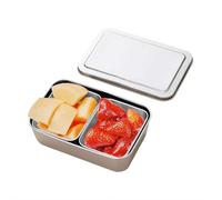 YUYQAQ Snackle Box Container, Portable Snack Box Divided Serving Tray with Lid, Stainless Steel Storage Organizer for Fruit Candy Nuts Veggie, Christmas Tray Snack Box for Entertaining, Picnic